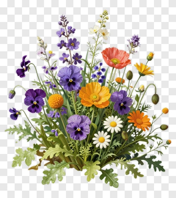 Vibrant Flower Bouquet PNG