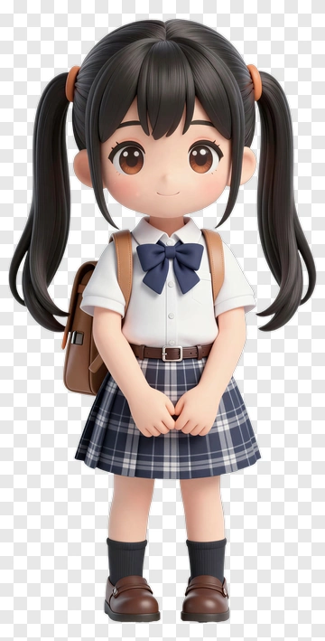 Cute Schoolgirl In Uniform PNG