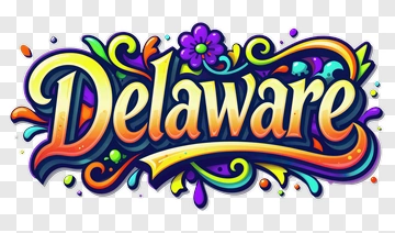 Delaware State Name Design PNG