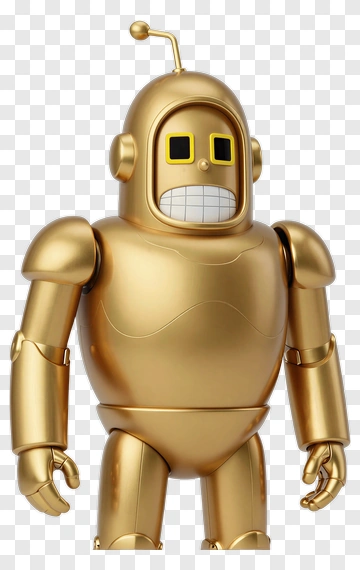Golden Robot Figure PNG