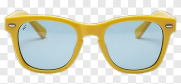 Yellow Sunglasses With Blue Lenses PNG