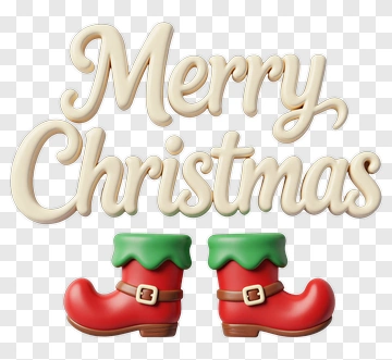 Merry Christmas With Santa Boots PNG
