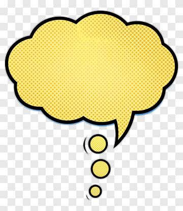 Yellow Thought Bubble With Dot Pattern PNG