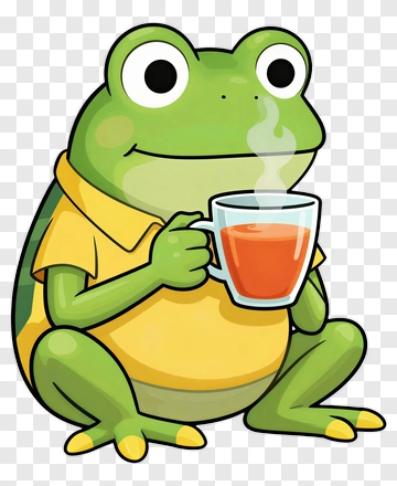 Frog Drinking Tea PNG