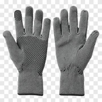 Gray Gloves With Textured Palm PNG