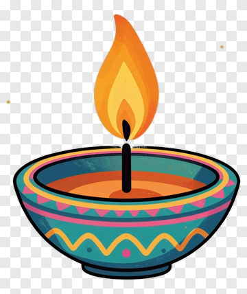 Diya Oil Lamp With Flame PNG