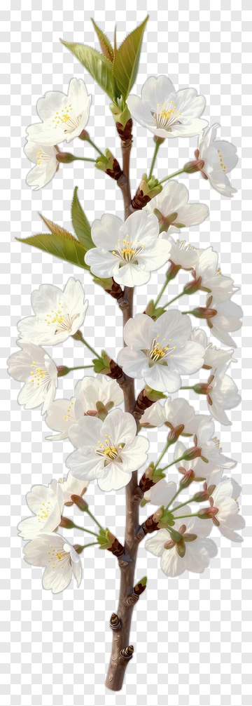 Cherry Blossom Branch In Full Bloom PNG