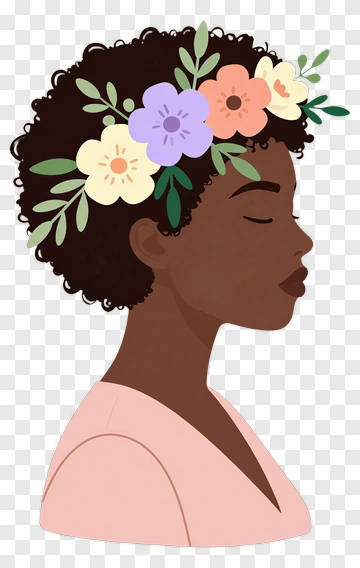 Woman With Flower Crown PNG