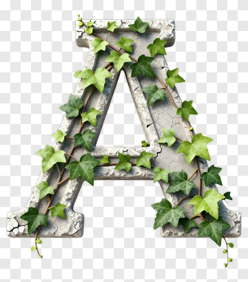 Stone Letter A With Ivy Growth PNG