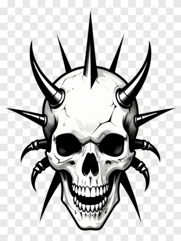 Skull With Spikes And Claws PNG