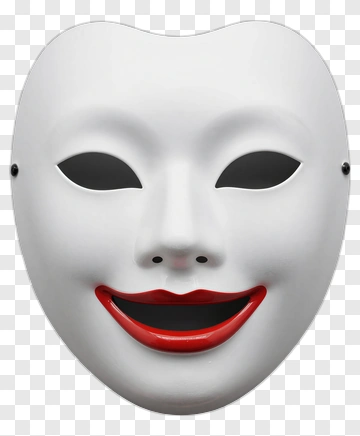 White Mask With Red Lips PNG