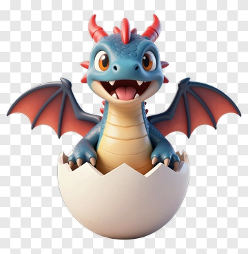 Baby Dragon Hatching From Egg PNG