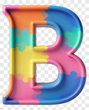 Colorful 3D Letter B PNG