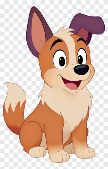 Happy Cartoon Puppy With Big Eyes PNG