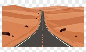 Desert Road Through Dunes PNG