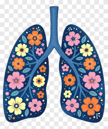 Floral Lungs Design PNG