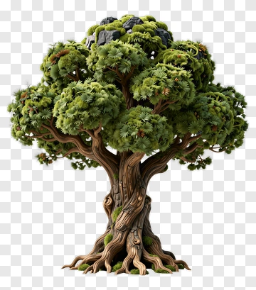 Detailed 3D Tree With Dense Canopy PNG