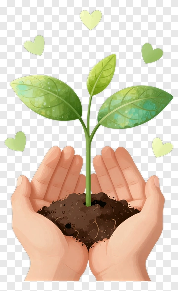 Hands Holding A Young Plant PNG