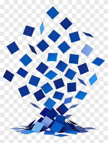 Blue Squares Forming A Tree Shape PNG