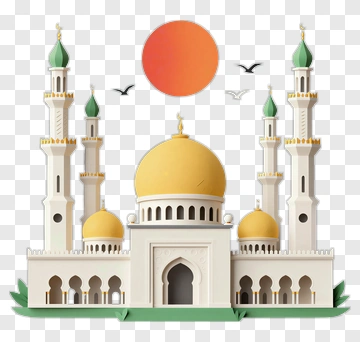 Modern Mosque With Dome And Minarets PNG