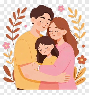 Family Hug Illustration PNG