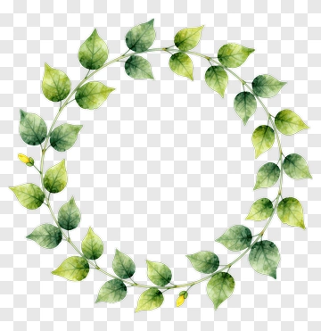 Leaf Wreath With Yellow Flowers PNG