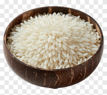 White Rice In Coconut Bowl PNG