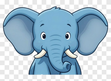 Blue Cartoon Elephant PNG