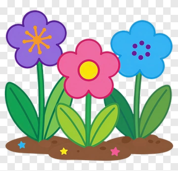 Colorful Flowers In Garden PNG