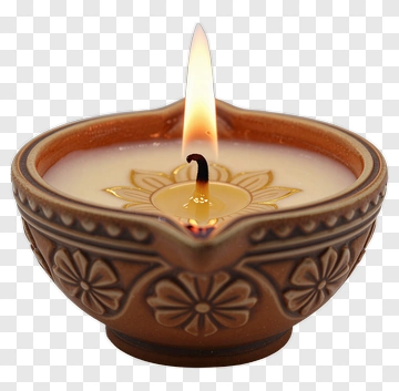 Traditional Diya Candle With Flame PNG