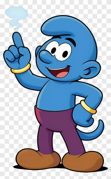 Smurf Pointing Upward PNG