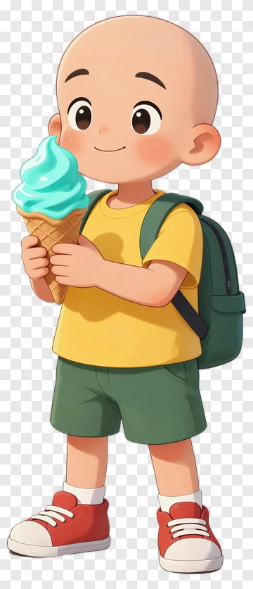 Child Holding Ice Cream PNG