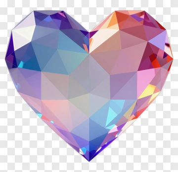 Faceted Heart Gemstone PNG