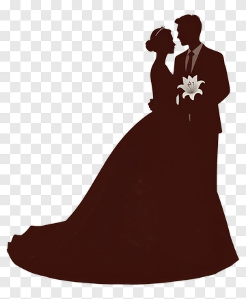 Couple In Wedding Silhouette PNG