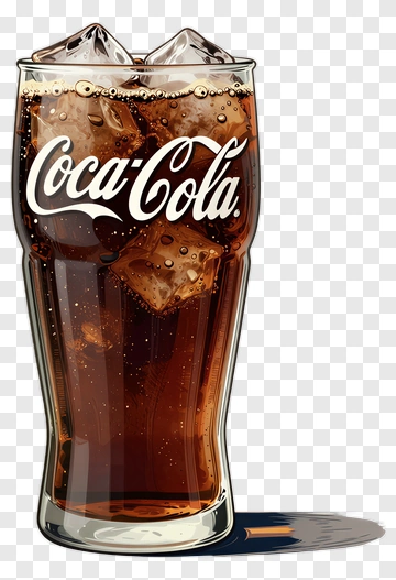 Coca-Cola In A Glass With Ice PNG