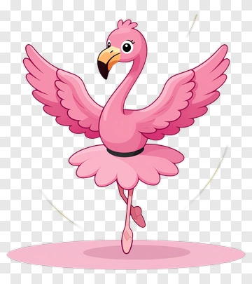 Pink Flamingo Ballerina PNG