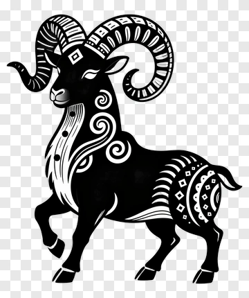 Decorative Ram Illustration PNG