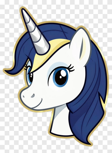 Cute Blue Mane Unicorn PNG