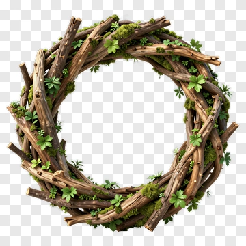 Nature Wreath With Moss And Ivy PNG