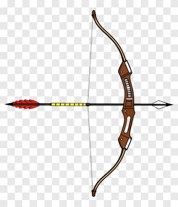Bow And Arrow With Red Feather PNG