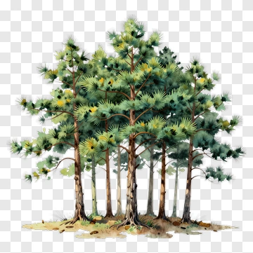 Pine Trees In A Forest PNG
