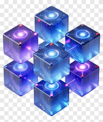 Futuristic Digital Cubes PNG