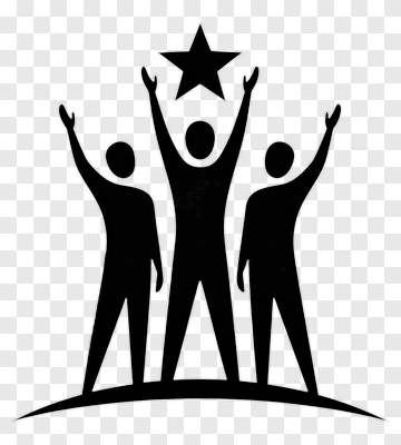 Three People Celebrating With A Star PNG