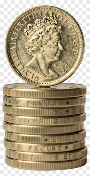 Queen Elizabeth II Coin Stack PNG