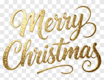 Golden Merry Christmas Script PNG