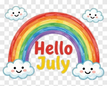 Hello July Rainbow PNG