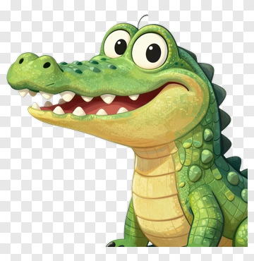 Cartoon Crocodile Character PNG