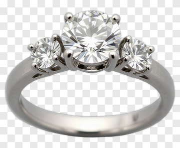Three Stone Diamond Ring PNG