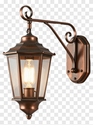 Vintage Wall Lantern With Copper Finish PNG