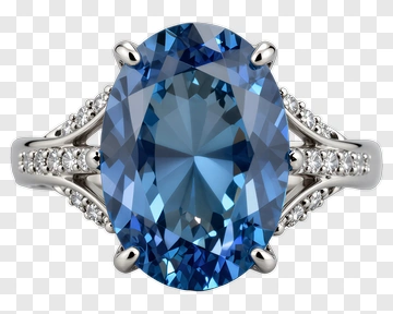 Blue Gemstone Engagement Ring PNG